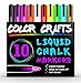Liquid Chalk Markers - Set of 10 Reversible Tip Paint Pens Vivid Bright Neon Colors and White , 6mm Dual Tip