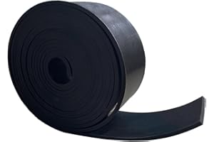 Salimhib Solid Rubber Strips 1/8 (.125)" Thick X 2" Wide X 10'Long, Solid Rubber Sheet for Anti-Slip Pads, Flooring, Seals, Crafts, Anti-Vibration, Gaskets DIY