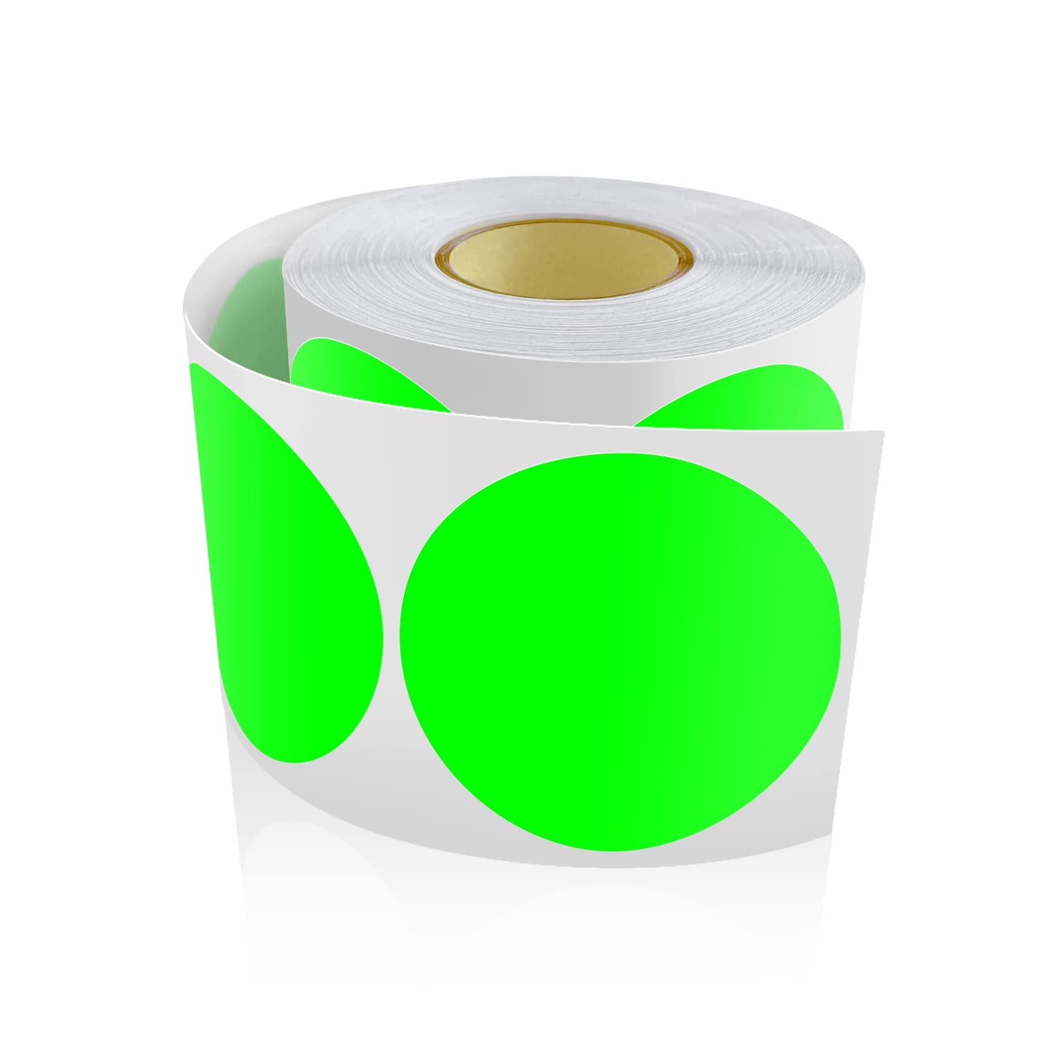Round Stickers 50 mm Circle Labels Colour Coding Dot Vinyl Floor Sticker Waterproof Removable Roll of 500 Fluorescent Green