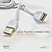 15Ft Extra Long IPAX Gold Plated USB 2.0 Extension Cable with Ferrite Core for Photo Printer Bluetooth Wireless Speaker Camera Headphone Portable Scanner USB Microphone and more … (White)