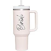 Bride To Be Gifts: Bridal Shower & Bachelorette Stainless Steel 40 oz Tumbler Cup with Handle, Lids & Straws