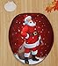 Flower Tiger Merry Christmas Snowman Bath Mat Set,3 Piece Bathroom Mats Set Non-Slip Bathroom Rugs/Contour Mat/Toilet Cover (Santa Claus with Present)