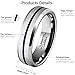 HSG Rings for Men Tungsten Thin Blue Line Plated 6mm Wedding bands Comfort Fit Size 7-13
