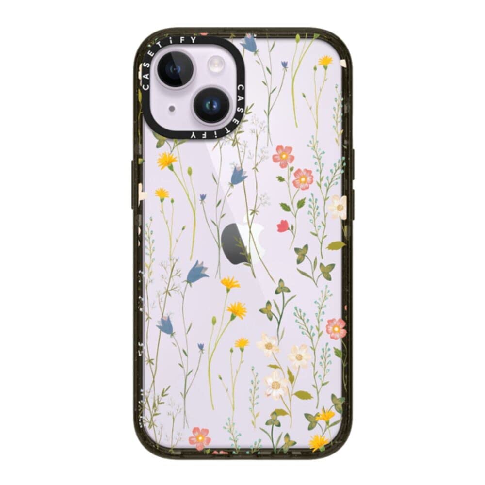 CASETiFY Impact iPhone 14 Case [4X Military Grade Drop Tested / 8.2ft Drop Protection] - Dreamy Floral Pattern - Glossy Black — image 1