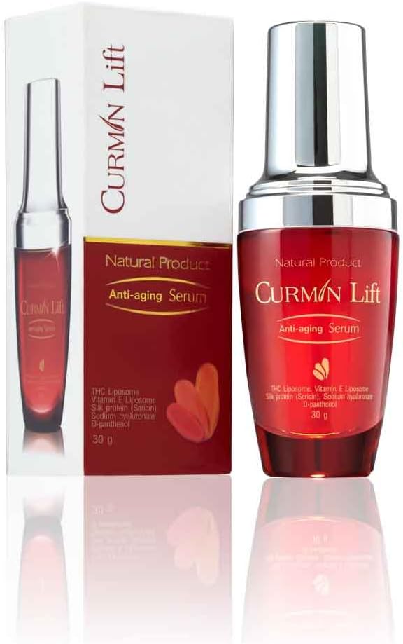 Curmin Lift Anti-aging Serum Hyaluronate Natural Product Antioxidants with THC Liposome and Vitamin E Liposome Silk Protein 30g.