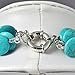JANE STONE Classic Turquoise Chunky Triple Row Bead Strand Collar Necklace Statement Layered Jewelry
