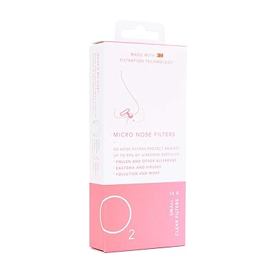 O2 Micro Nose Filters | 3M Filtration Technology | Pack of 10 | Allergy Relief | Small