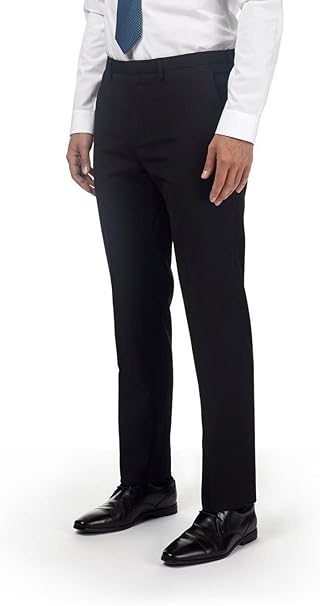 slim leg black school trousers