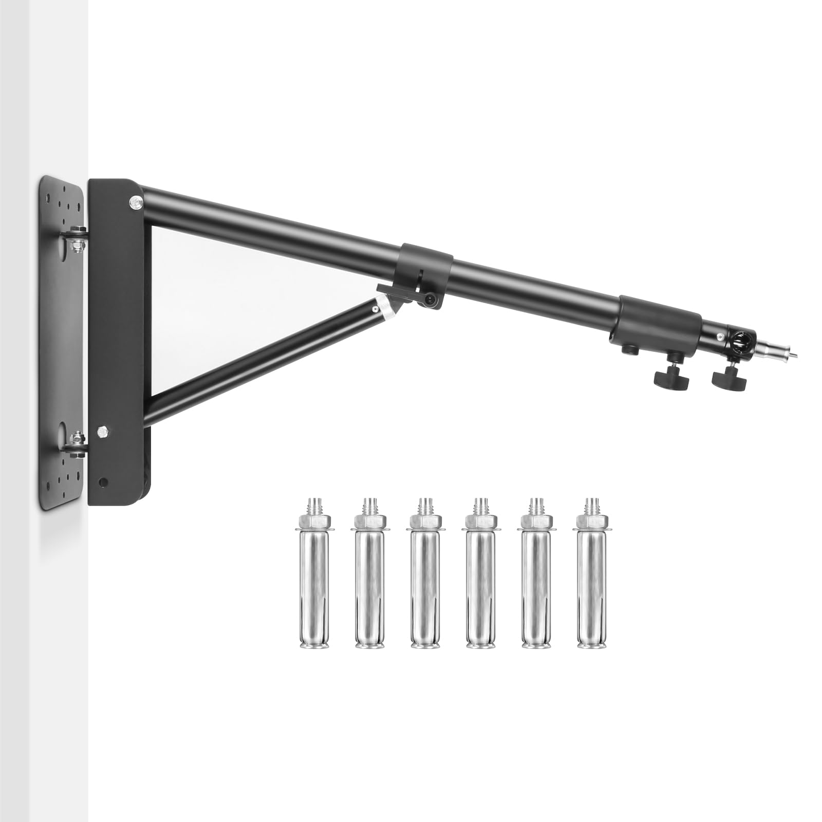 Wall Mount Triangle Boom Arm, 180º Flexible Rotation, for Photography Strobe Light, Monolight, Softbox, Umbrella, Reflector and Ring Light, 180º Flexible Rotation, 180º Flexible Rotation