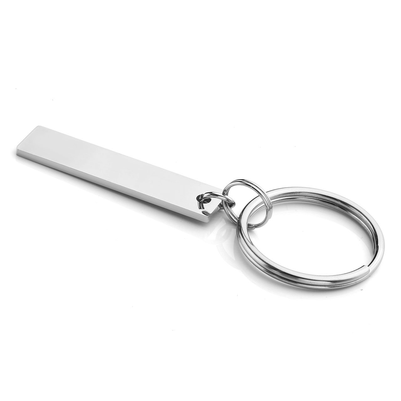 Personalized Master 2pcs Stainless Steel Cuboid Pendant Couples Keychain Set,Key Ring For His and Hers Lovers Valentine\'s Best Friend Gift