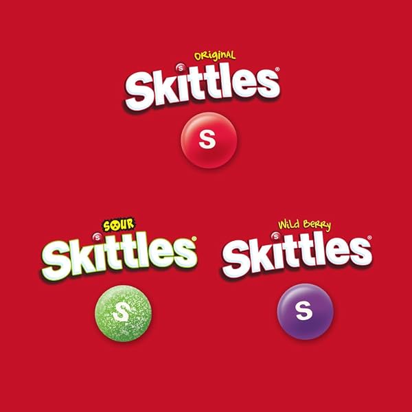 WRIGLEY’S SKITTLES FUN SIZE ORIGINAL, WILD BERRY, AND SOUR CHEWY INDIVIDUALLY WRAPPED STOCKING STUFFERS CHRISTMAS CANDY VARIETY PACK, 26.46 OZ BULK BAG