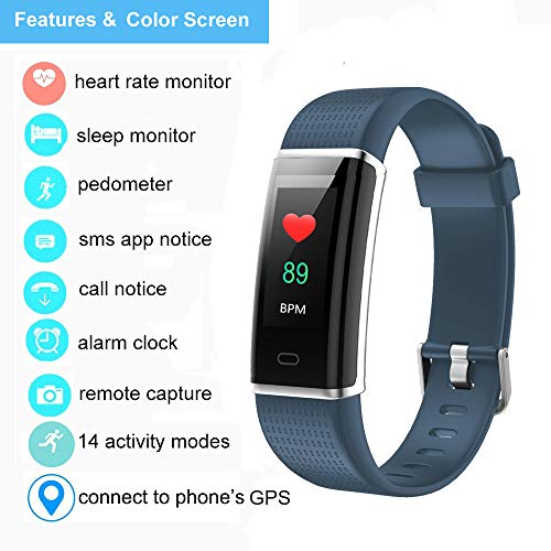 YAMAY Fitness Tracker Heart Rate Monitor Watch,IP68 Waterproof Activity