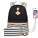 Waterproof Canvas Backpack for College Girls Women USB Charging Port Fits 14