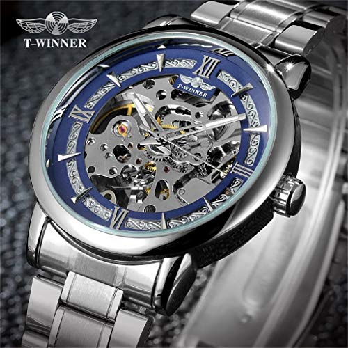 YEZIJIN T-Winner Hollow Luxury Design Business Fashion Men's Steel Belt Mechanical Watch Under 20