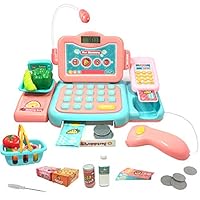 YYoomi Pretend Play Educational Cash Register Toy Classic Counting Toy with Microphone/ Calculator/ Scanner/ Sound/ Music for Kids & Toddlers & Preschoolers