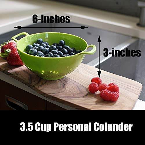 Culinary Elements 6-inch Mini Colander with Double Handles and Deep Bowl, Green - Thumbnail 2