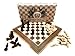 IFG Handmade Wooden Chess Set - Travel Size | Portable Folding Game Board | Felted Interior Storage with Piece Holders