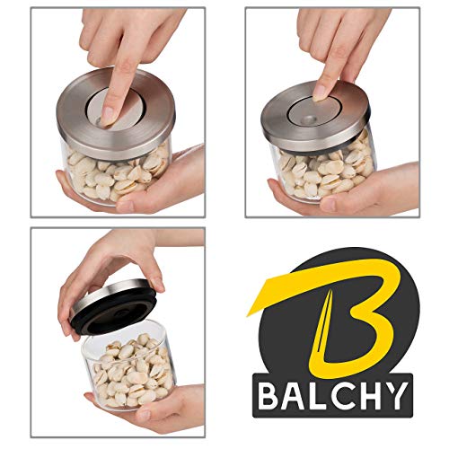 Balchy 5Piece Canisters Sets with Silicone Seal Borosilicate Glass
