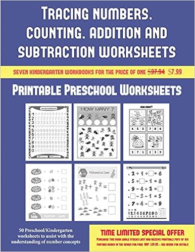 printable preschool worksheets tracing numbers counting addition and subtraction 50 preschool kindergarten worksheets to assist with the understanding of number concepts manning james 9781838564261 amazon com books