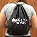 Leash Boss Free Range - Long Dog Leash for Large Dogs + Drawstring Backpack - 1 Inch Nylon Training Lead with Padded Handle (Black) (50 Ft)