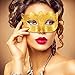 Bememo 12 Pieces Unisex Plated Masquerade Half Face Mask Wedding Props Mardi Gras Party Masks Carnival Costume Accessory