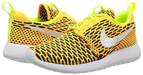 Nike Womens Roshe ONE Flyknit Casual Shoes Volt White Total Orange