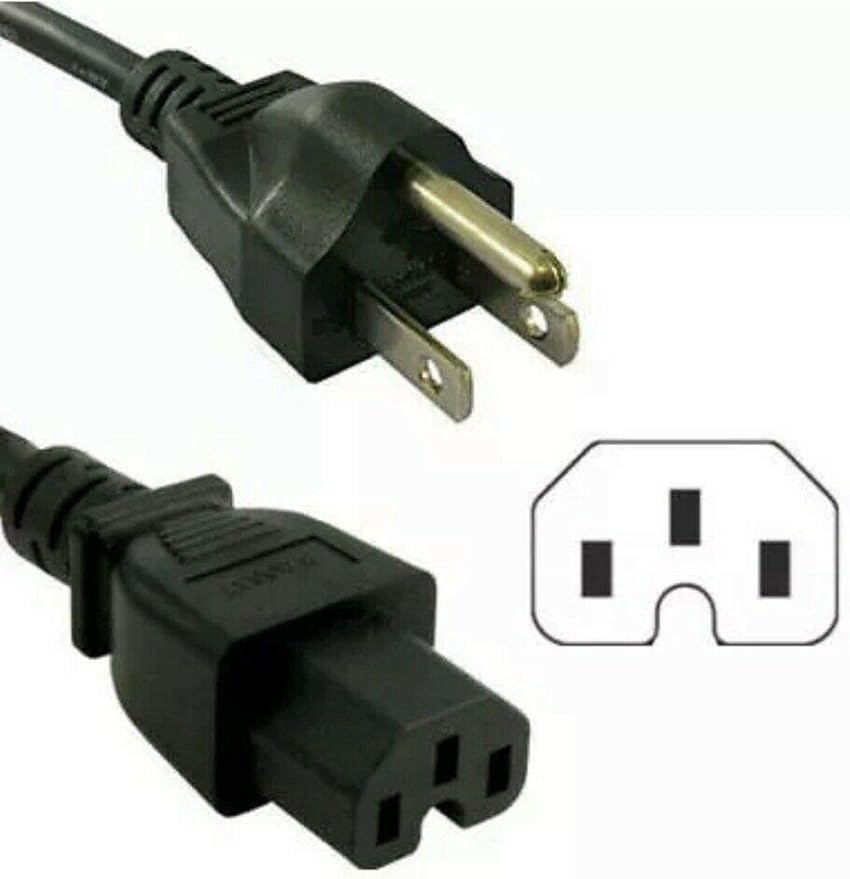 Replacement 6ft Notched Plug 3 Prong AC Power Cord for
