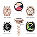 Aiiko Compatible Galaxy Watch 4 (42mm) Bands 20mm O-Link Design Stainless Steel Metal Band Link Bracelet with Rhinestone Diamond Bling Replacement for Samsung Galaxy Watch 42mm/Active 40mm(Rose Gold)