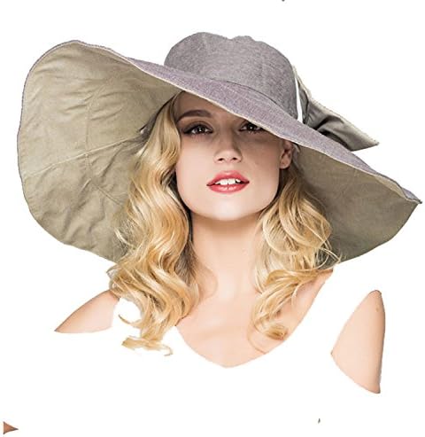 JADBIO Women's Cotton Foldable Floppy XL Large Wide Brim Fishing Summer Beach Sun Hat Caps UPF 50+
