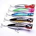 Hisea Topwater Floating Fishing Lures Popper Wobble Crankbaits Hard Baits Bass, 130mm 36g, Pack of 5