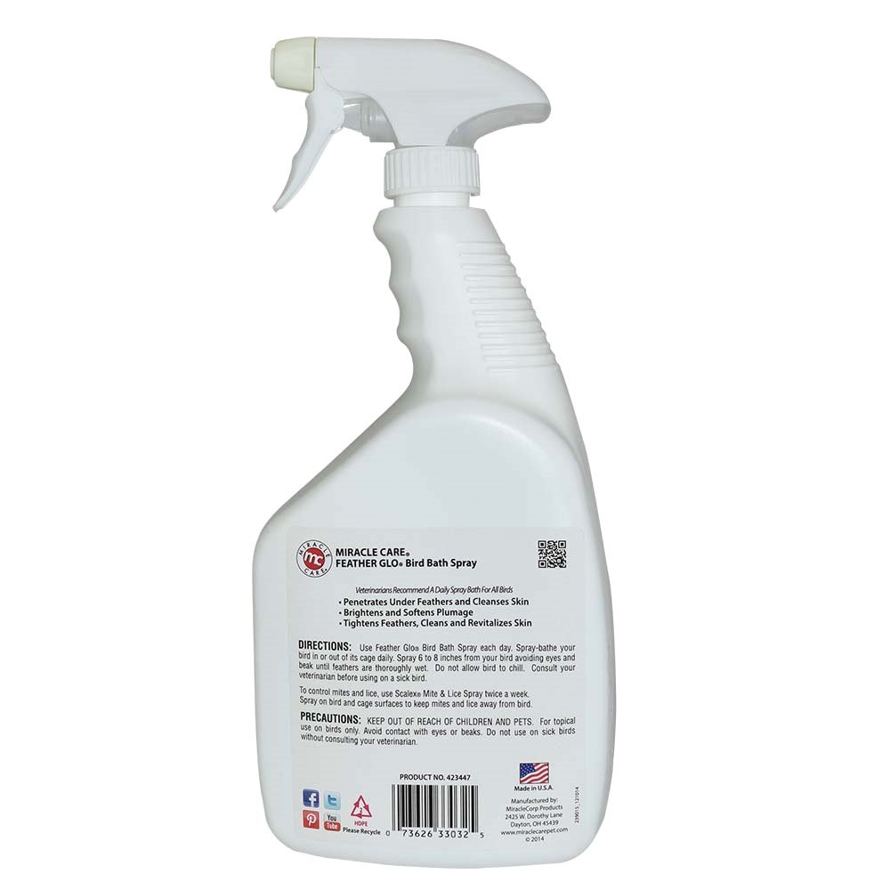 Miracle Care Feather Miracle Care Feather Glo Bird Bath Spray, 32Ounce