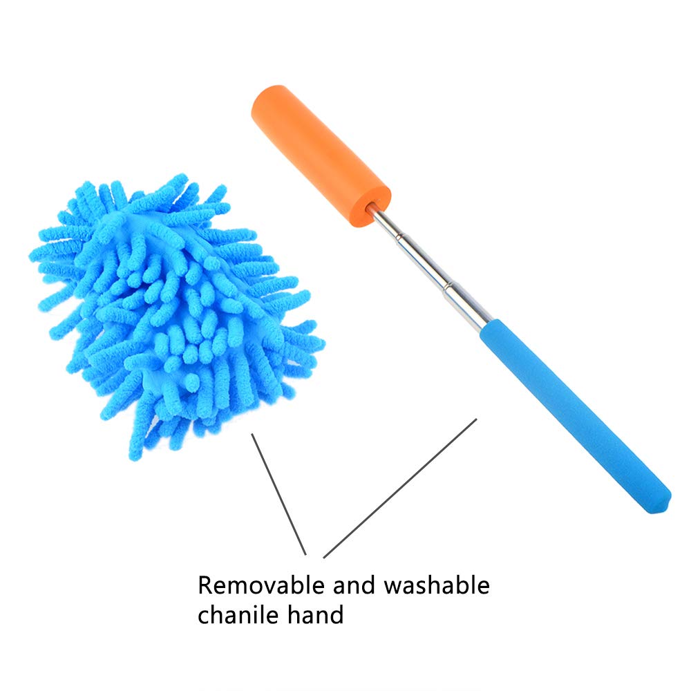 mifengdaer 6 Pack Bendable Microfiber Duster Extendable Dusting Brush Washable Duster, 3 Bendable and 3 Straight