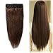 100% Remy Clip in Human Hair Extensions 16-22inch Natural Hair Grade 7A Quality 3/4 Full Head 1 Piece 5 Clips Long Thick Soft Silky Straight for Women Beauty 18