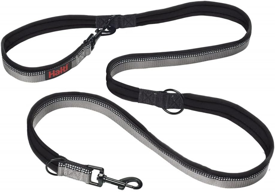 Halti Double Ended Lead For Dogs Large Black 2m Neoprene Padded Reflective