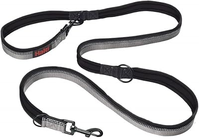 Halti Double Ended Lead For Dogs Large Black 2m Neoprene Padded Reflective