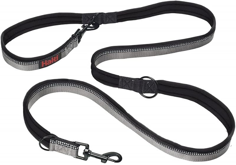 Halti Double Ended Lead For Dogs Large Black 2m Neoprene Padded Reflective