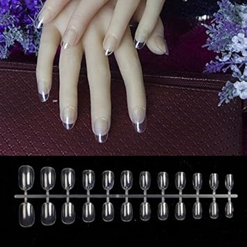 Buy Generic Transparent 24pcs New Sky Blue Round Oval Head Fake Nails Short Soft Pink Nude Red Artificial False Nails Full Cover Candy Color Nail Tips Online At Low Prices In India