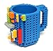 La Tartelette Build-On Brick Coffee Mug (Blue) - 12 oz