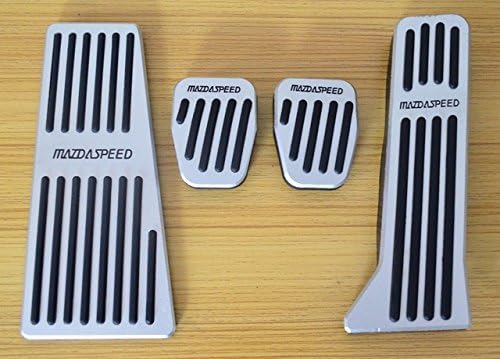 dilei No Drilling Aluminum Car Foot Rest Fuel Brake AT/MT Pedals for Mazda 3 Mazda 6 CX-5 2013 2014 2015(MT 4pc)