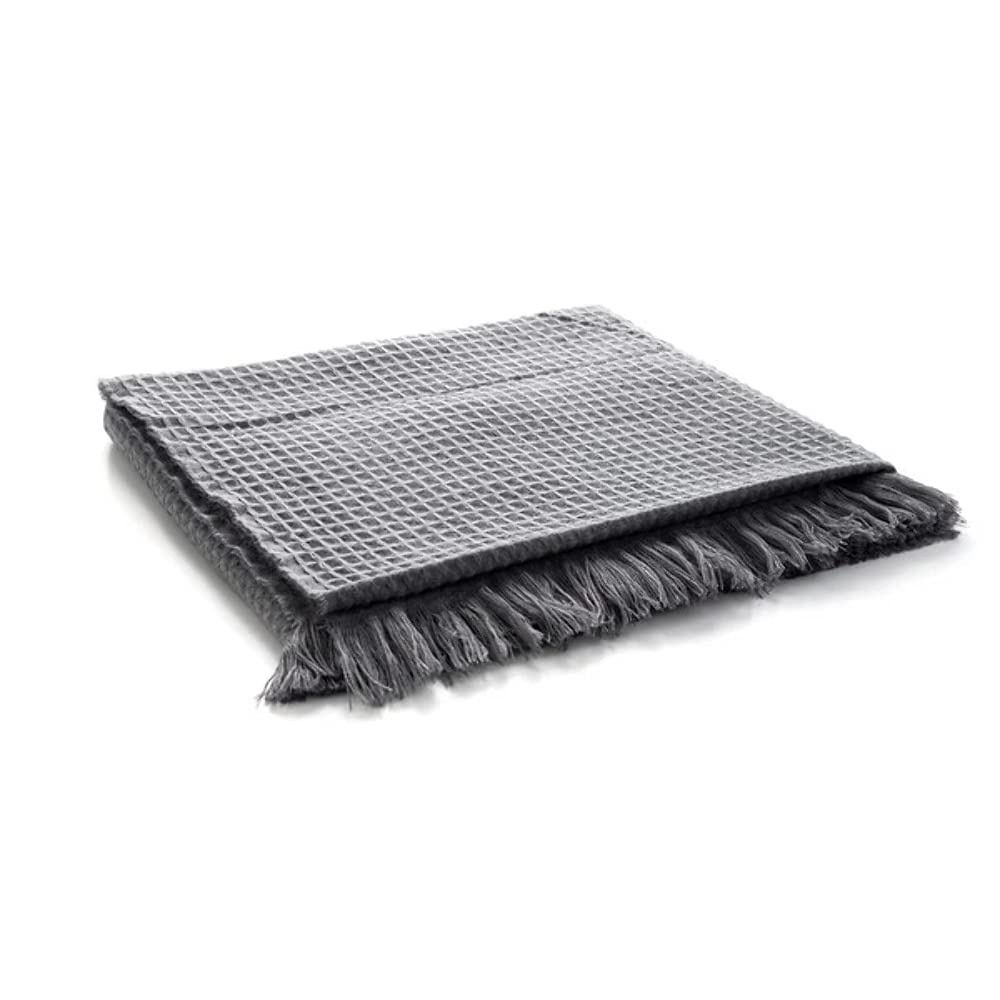 Plaid 130X150 with Fringes Grey Cotton QD