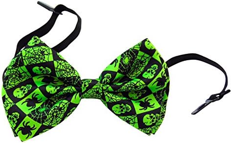 Halloween Skeleton Green Skull Bow Tie Formal Tuxedo Pre-tied Mens Wear