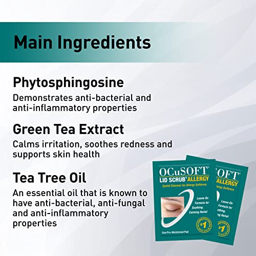 OCuSOFT Lid Scrub Allergy Eyelid Cleanser Individually Wrapped Pre