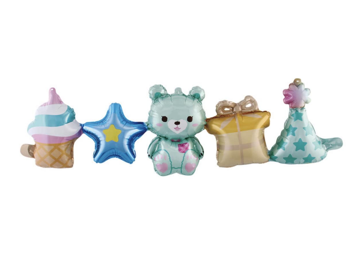 Baby Boy Blue Bear Banner Foil Balloon, 90cm (2 pack)