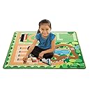 Melissa & Doug Round the Ranch Horse Activity Rug (39 x 36 inches) With 4 Play Horses and Folding Fence