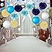 Party Decoration Kit Blue Tissue Paper Pom Poms Flowers Papers Lanterns Circle Garland Birthday Wedding Christening Frozen Theme Party Decorations for Adults Boys Girls By Fadesun