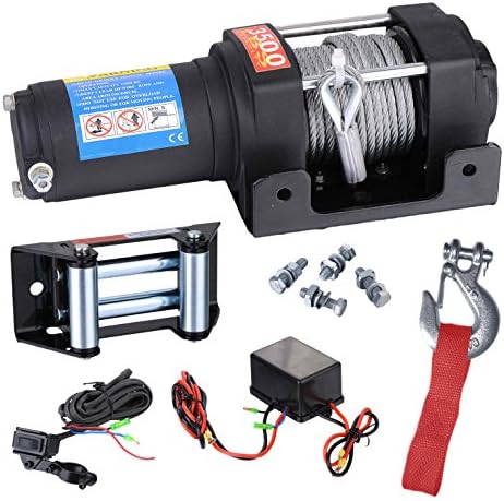 BIZ Tow Recovery Winch 3500lbs Capacity Electric Winch for ATV/UTV,3500C