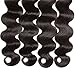 Dinoce Compatible with Longqi Hair Peruvian Body Wave 3 Bundles 100% Unprocessed Virgin Remy Human Hair Weave Body Wavy 300g Natural Color (16 18 20 Inch)