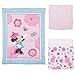 Disney Minnie Mouse 3-Piece Nursery Crib Bedding Set, Rose Pink/Bright Pink/Aqua/White