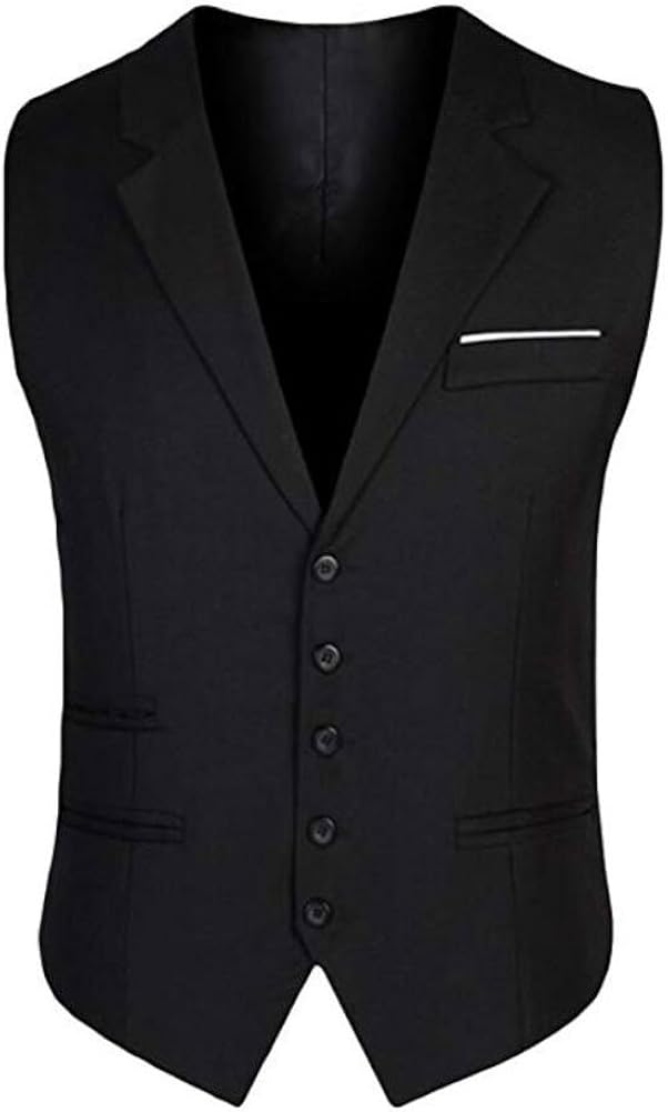 Men's Slim Fit Grey Suits Vest Business Suit Dress Waistcoat Vests