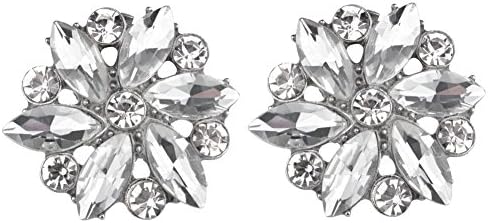 Rantanto Crystal Metal Shoes Clips Accessory Shoes Decoration Charms Pack (SDA0023 Silver)